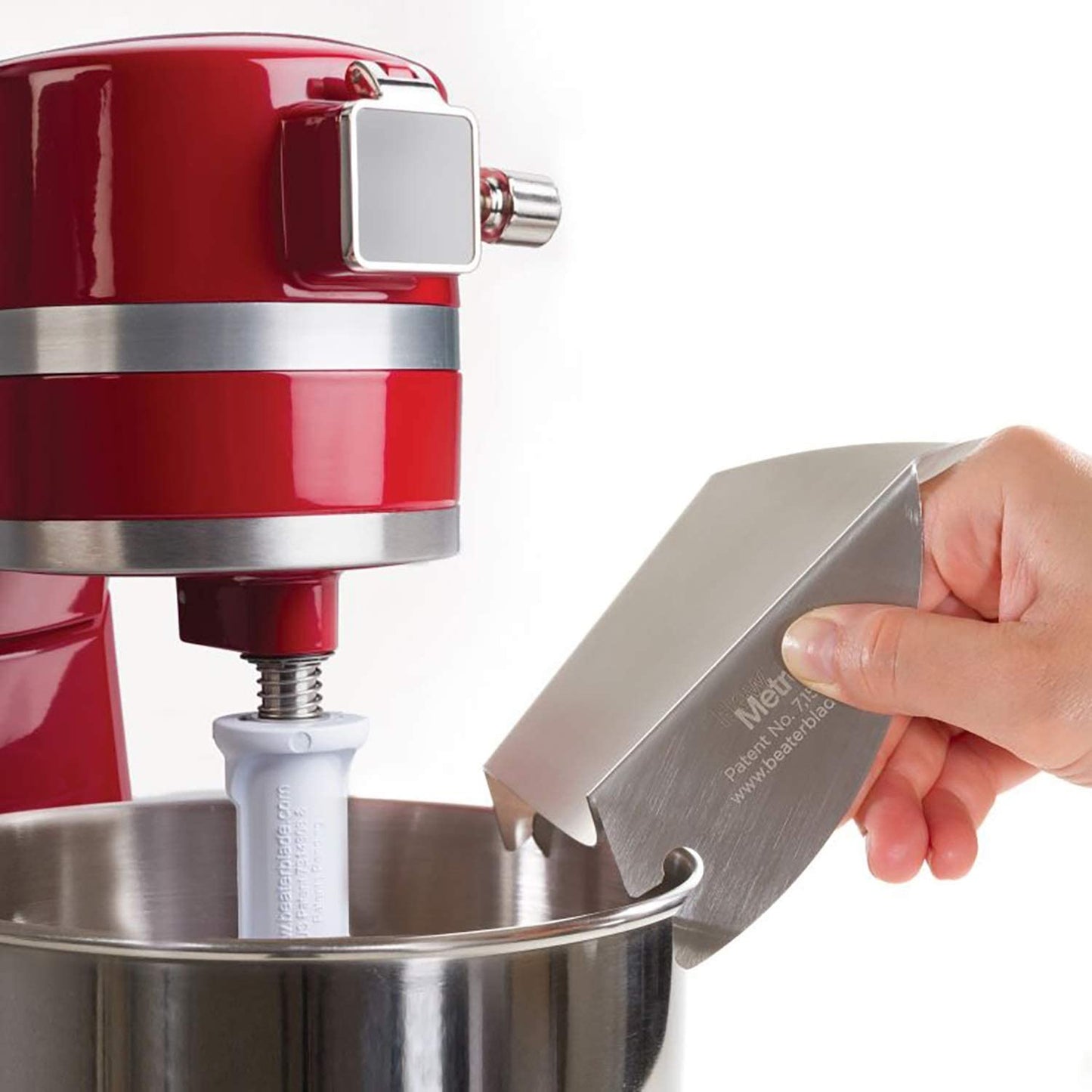 PC-10 Pouring Chute Compatible with Kitchenaid Stand Mixer with Stainless Steel Bowl, Silver